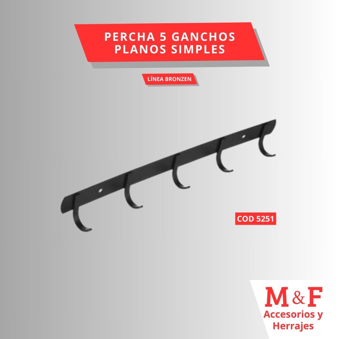 Percha 5 Ganchos Planos Simples 